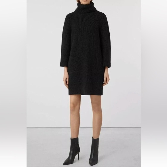 All Saints Dresses & Skirts - Allsaints Women's S Wool alpaca Turtleneck Knit 3/4 Sleeve Sweater Dress Black